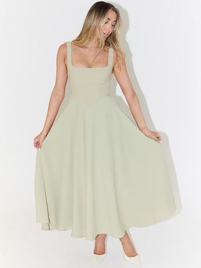 Winter - Elegant Solid Sleeveless A-Line Midi Dress