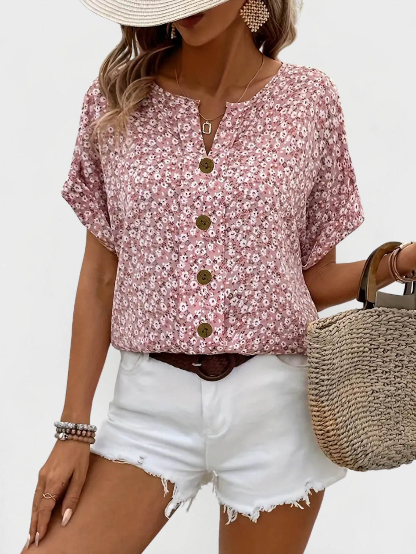 Verna™ - Chic Floral Print Blouse