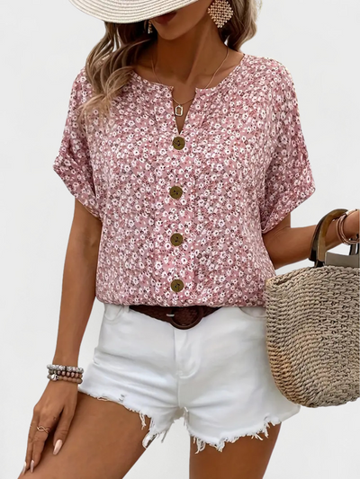 Verna™ - Chic Floral Print Blouse