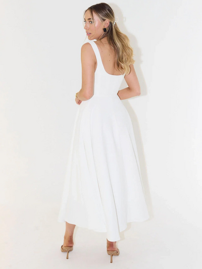 Winter - Elegant Solid Sleeveless A-Line Midi Dress