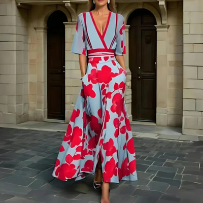 Michelle™ - Elegant Floral Wrap Dress