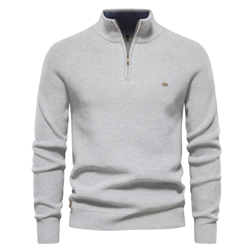 Felix - Zip-Up Ribbed Sweater For Men