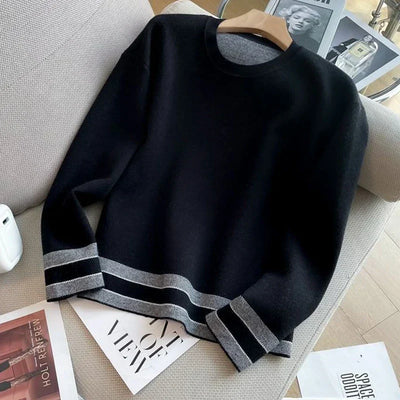 Lila - Comfortable Loose Casual Striped Long Sleeved Tracksuit Set