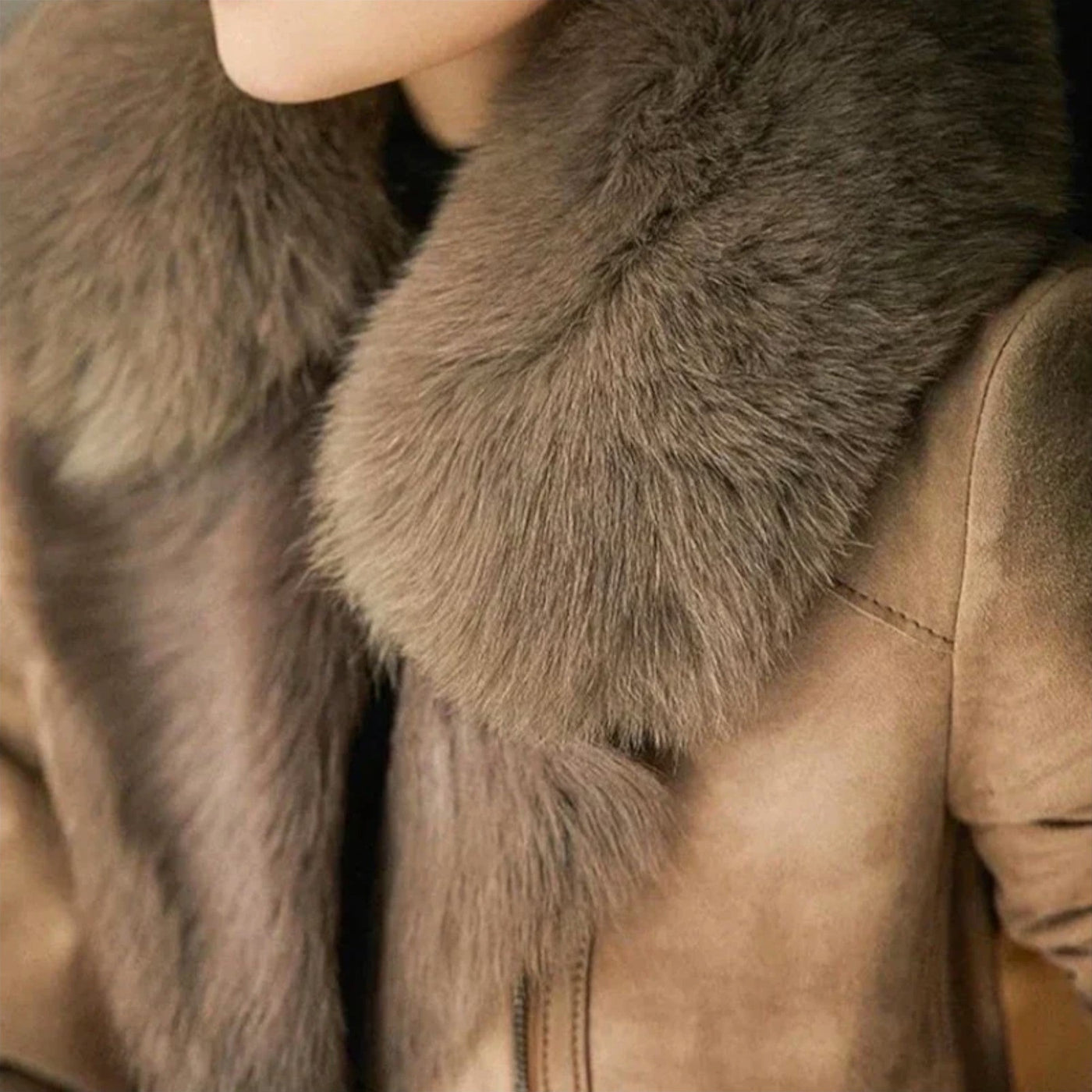 Kaye - Lambskin jacket with fur collar