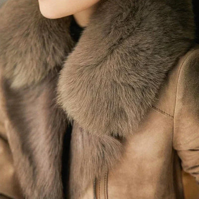 Kaye - Lambskin jacket with fur collar