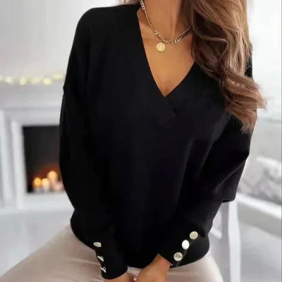 Leah - Stylish V-neck Sweater