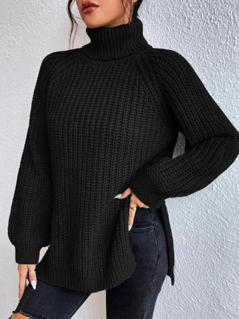 Rylee - Comfortable Knit Turtleneck Long Sweater