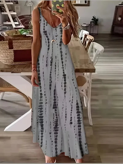 Olivia - Women's V-Neck Tie-Dye Maxi Dress