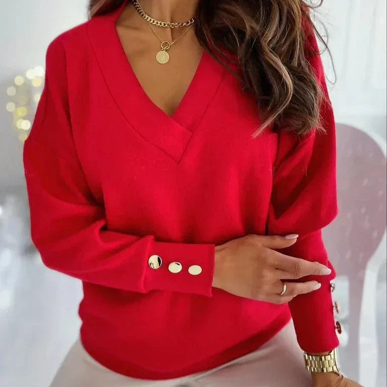 Leah - Stylish V-neck Sweater