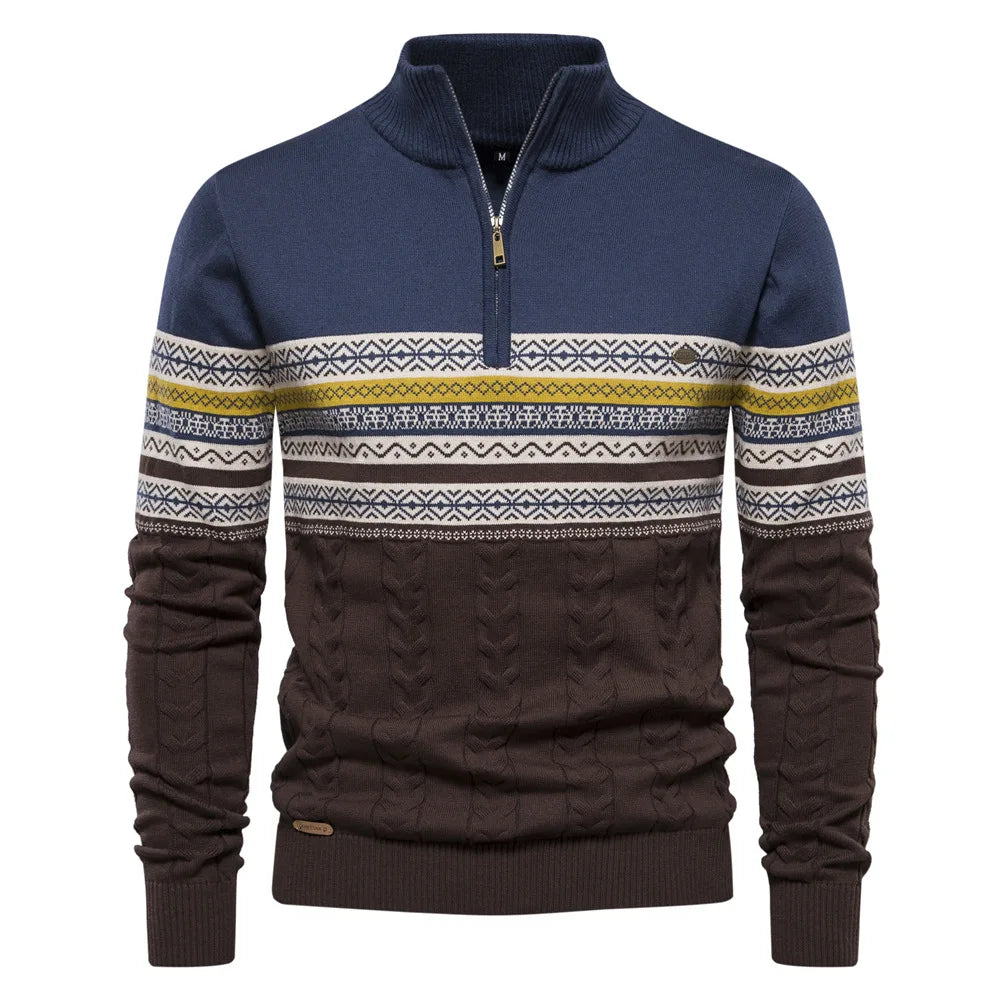 Erik ™ - Nordic-Inspired Half-Zip Sweater with Cable Knit For Men