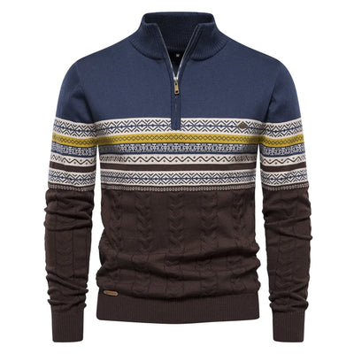 Erik ™ - Nordic-Inspired Half-Zip Sweater with Cable Knit For Men