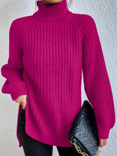 Rylee - Comfortable Knit Turtleneck Long Sweater