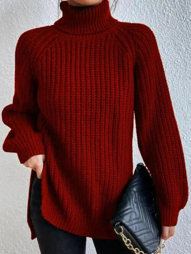 Rylee - Comfortable Knit Turtleneck Long Sweater