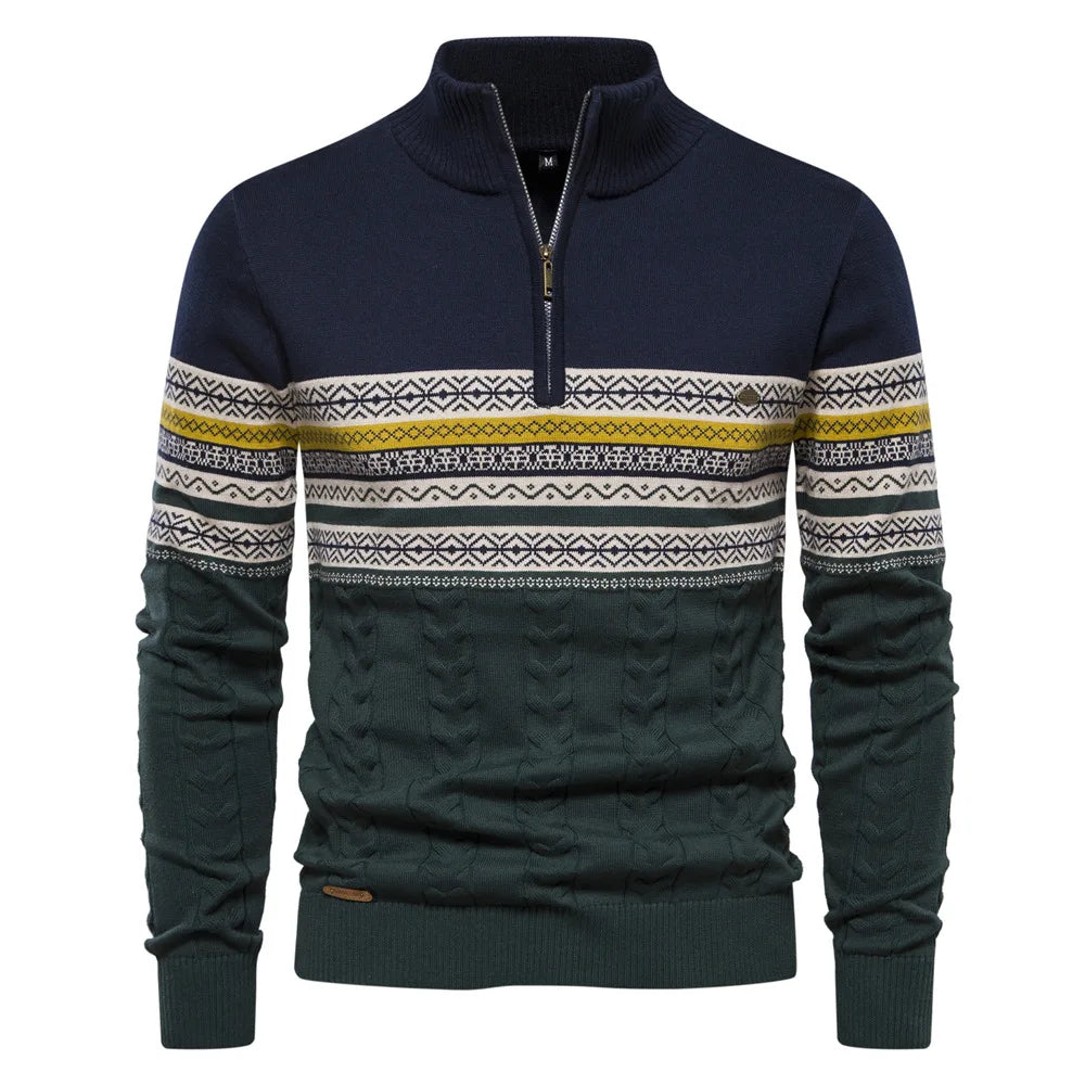 Erik ™ - Nordic-Inspired Half-Zip Sweater with Cable Knit For Men