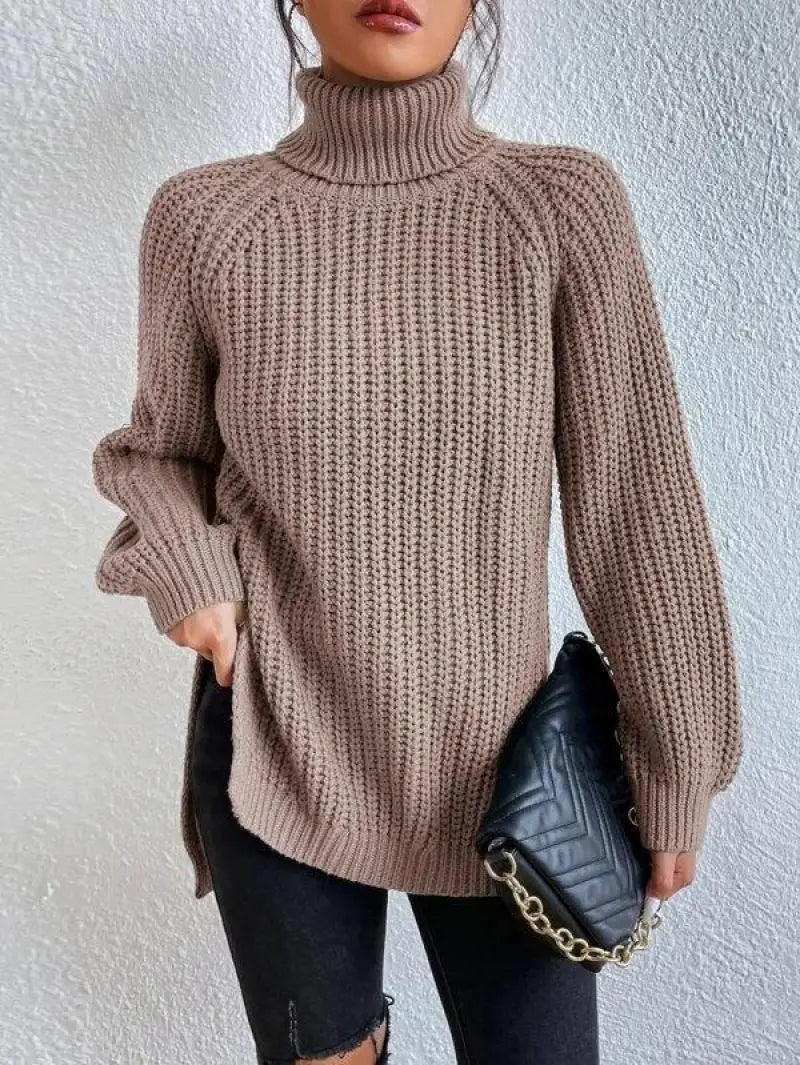 Rylee - Comfortable Knit Turtleneck Long Sweater