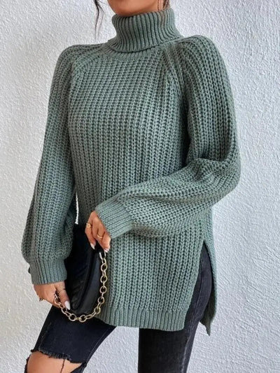 Rylee - Comfortable Knit Turtleneck Long Sweater