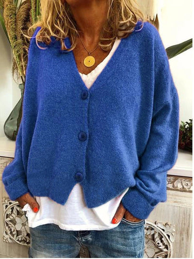 Women’s Cardigan – Soft Knit – Relaxed Fit – V-Neck – Button Front – Casual Layer