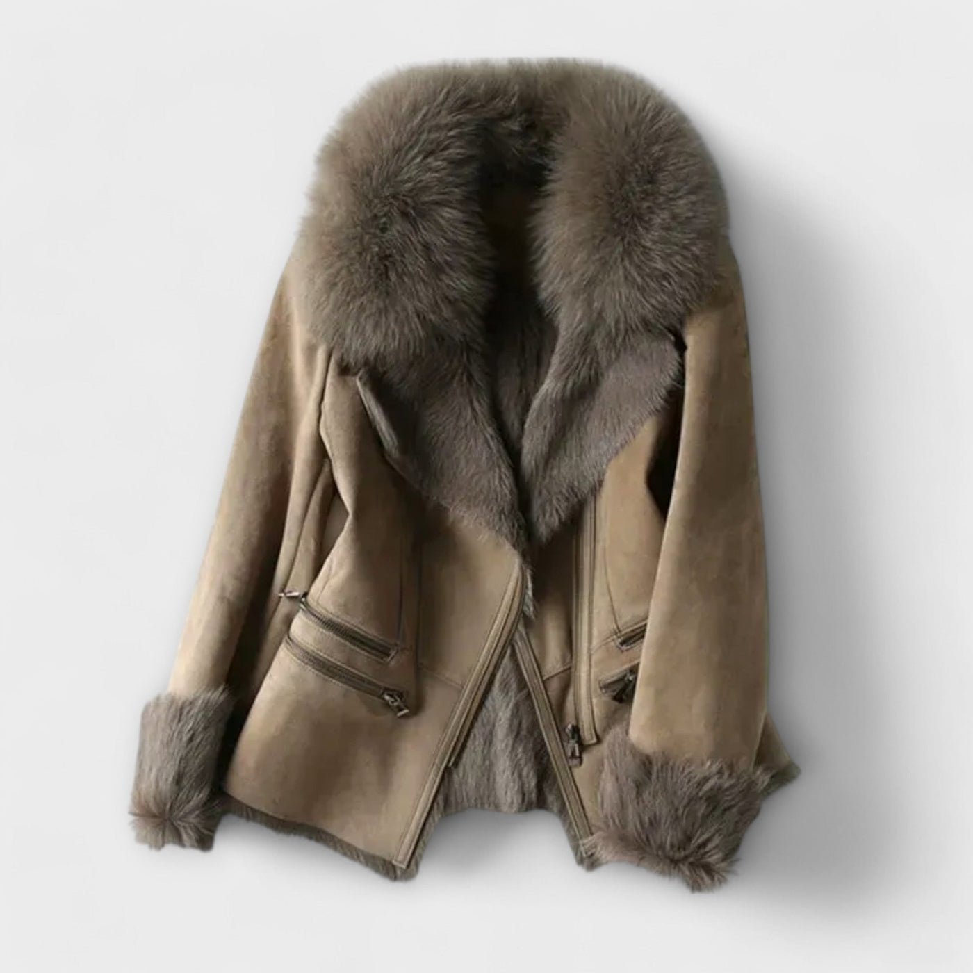 Kaye - Lambskin jacket with fur collar
