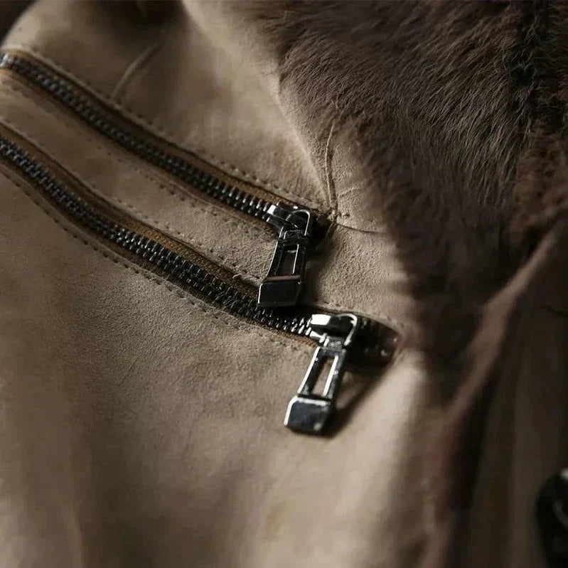 Kaye - Lambskin jacket with fur collar