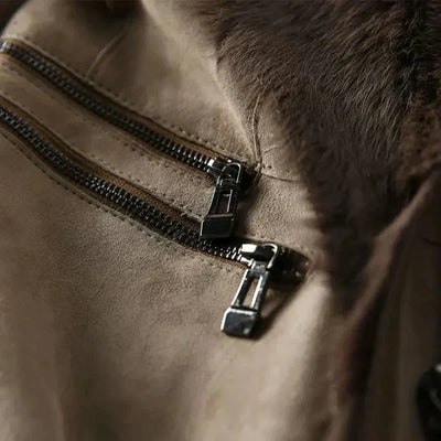 Kaye - Lambskin jacket with fur collar
