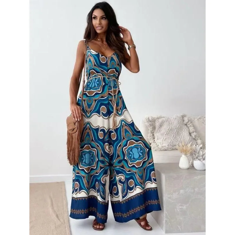 Thea - Elegant Floral Belted Jumpsuit