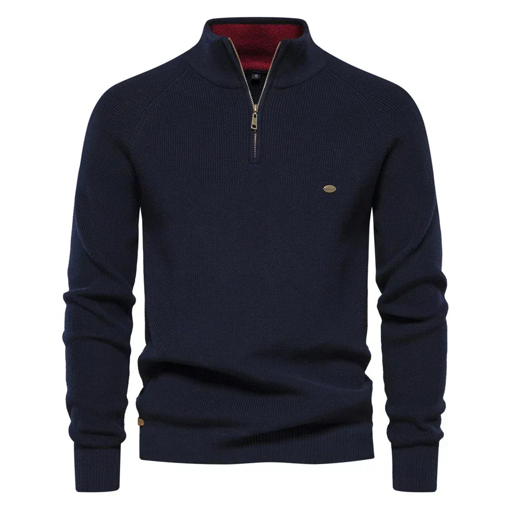 Felix - Zip-Up Ribbed Sweater For Men