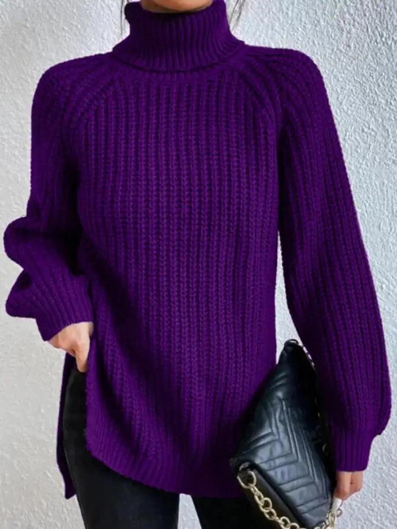 Rylee - Comfortable Knit Turtleneck Long Sweater
