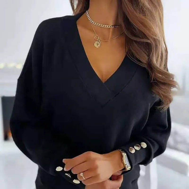 Leah - Stylish V-neck Sweater