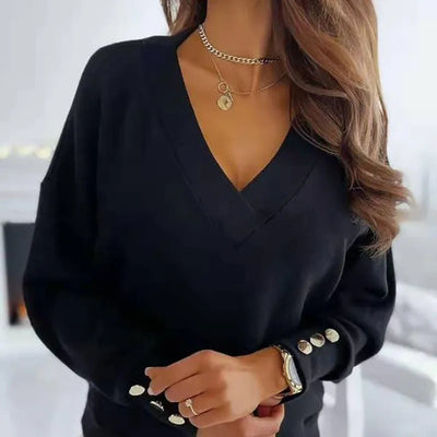 Leah - Stylish V-neck Sweater