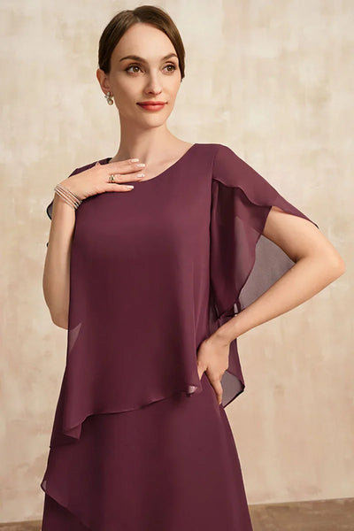 Wren - Flowy Short Sleeve Irregular Layered Long Dress