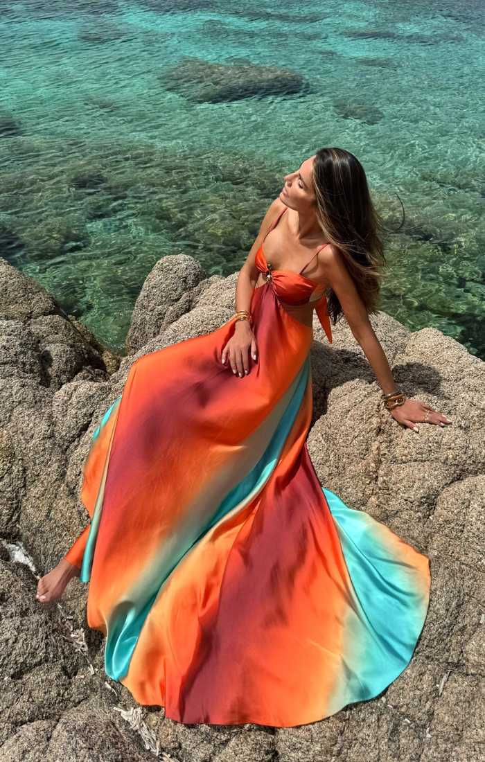 Taylor - Gradient Backless Sleeveless Sling Maxi Dress