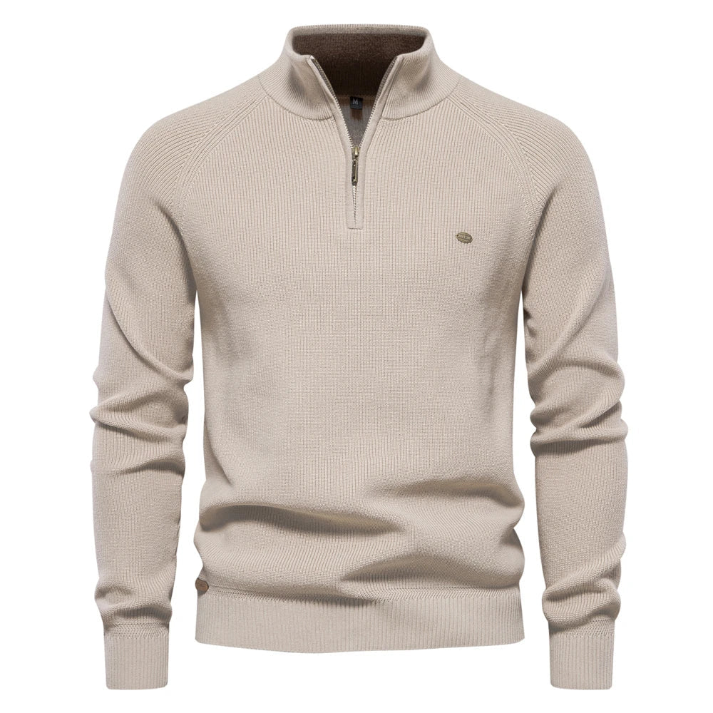 Felix - Zip-Up Ribbed Sweater For Men