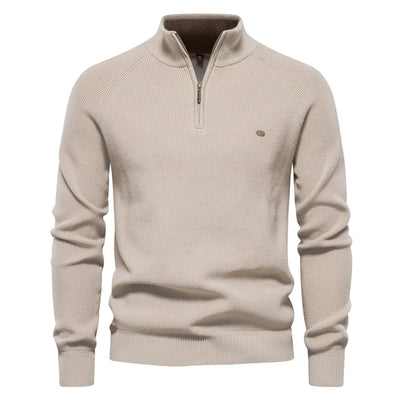 Felix - Zip-Up Ribbed Sweater For Men