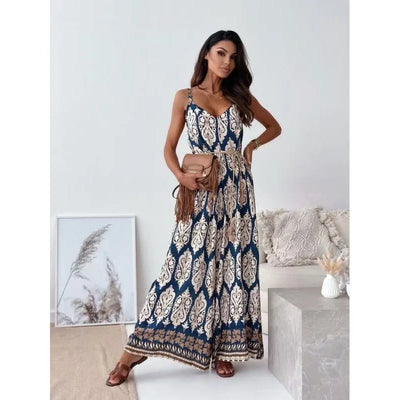 Lea - Elegant Floral Belted Jumpsuit