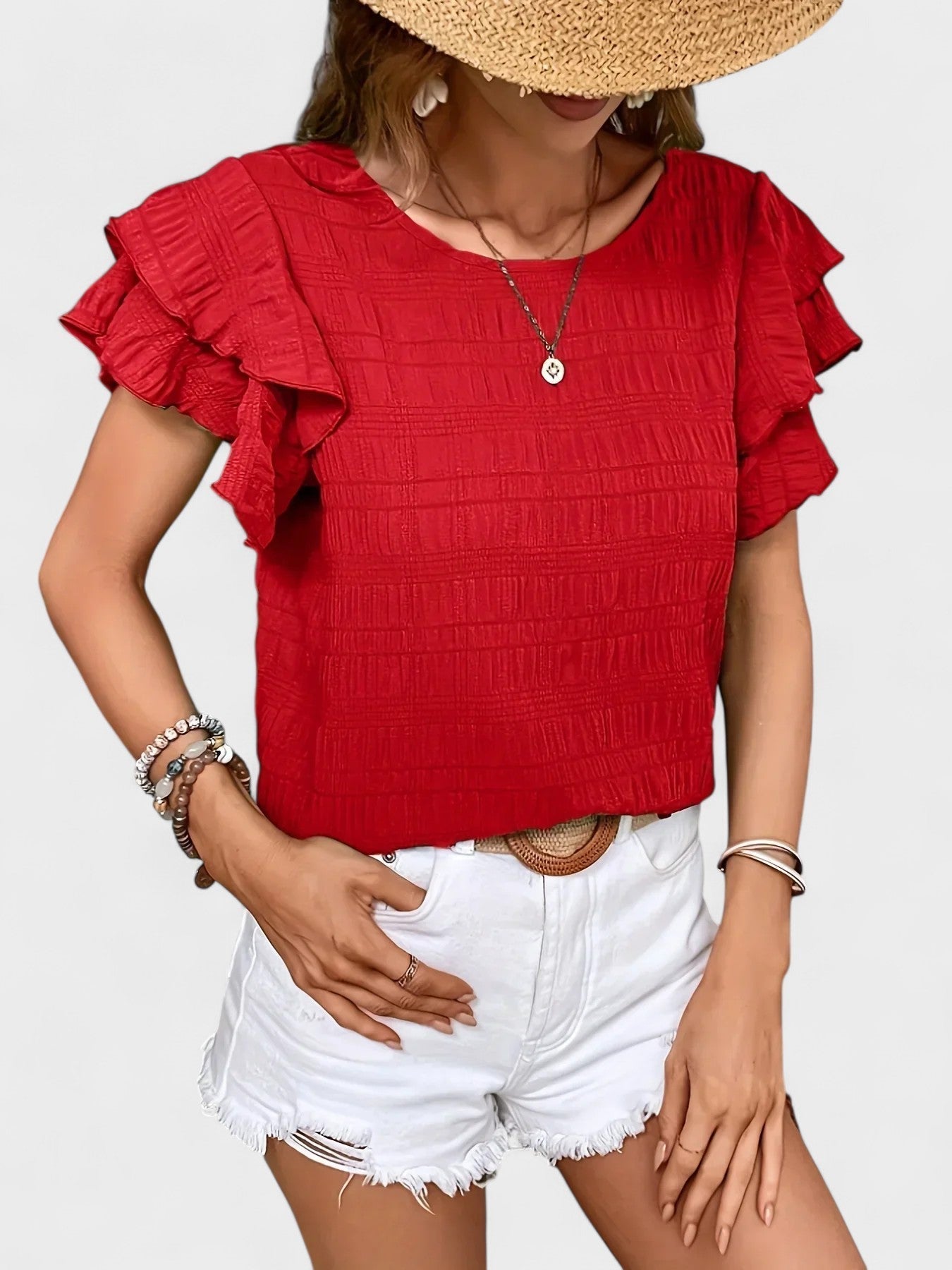 Charmaine - Light & Breezy Blouse with Fun Ruffles
