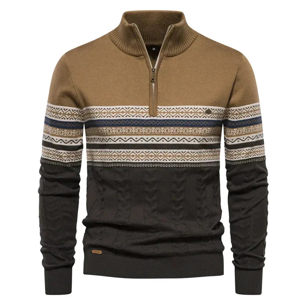 Erik ™ - Nordic-Inspired Half-Zip Sweater with Cable Knit For Men