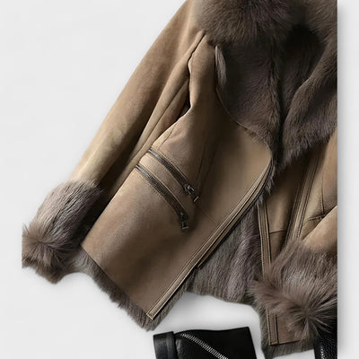 Kaye - Lambskin jacket with fur collar