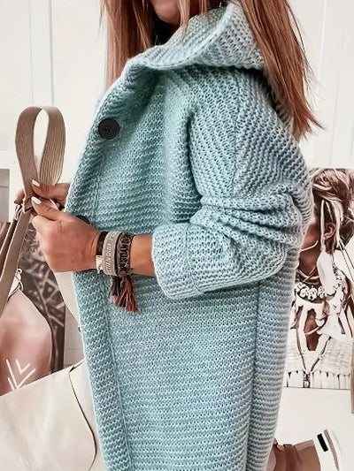 Women's Loose hooded long-sleeved cardigan