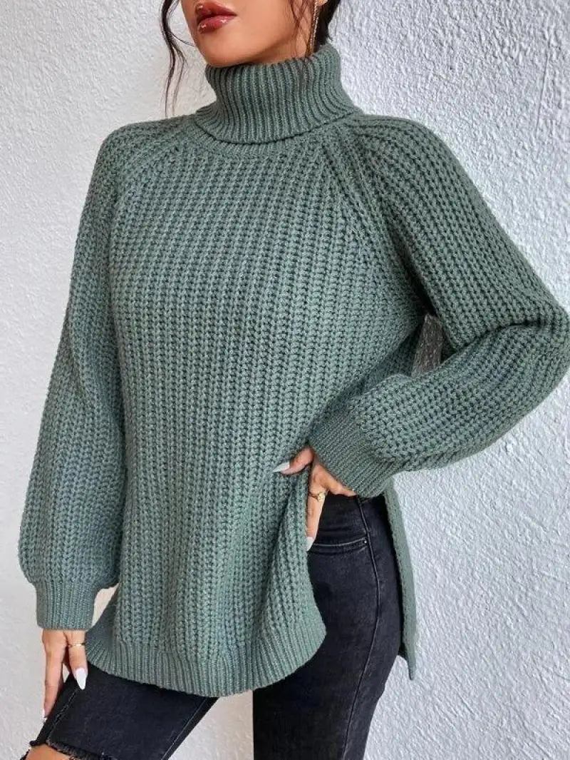 Rylee - Comfortable Knit Turtleneck Long Sweater