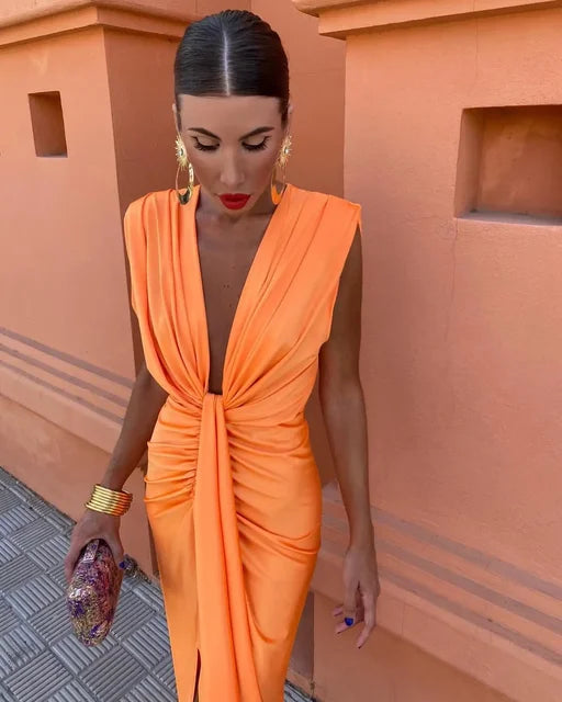 Gabriella - Fiery Drape Dress