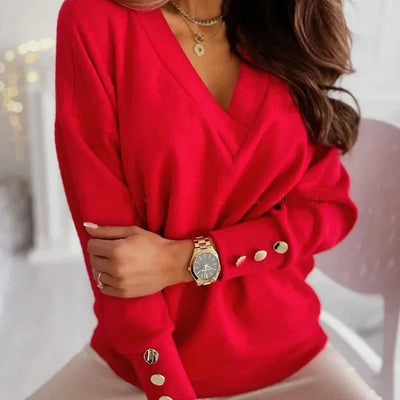 Leah - Stylish V-neck Sweater