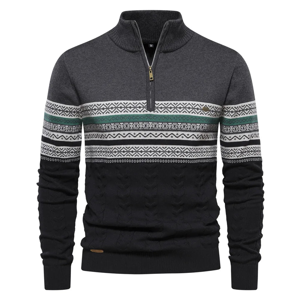 Erik ™ - Nordic-Inspired Half-Zip Sweater with Cable Knit For Men