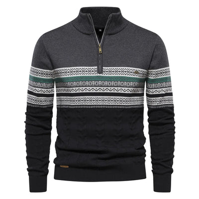 Erik ™ - Nordic-Inspired Half-Zip Sweater with Cable Knit For Men