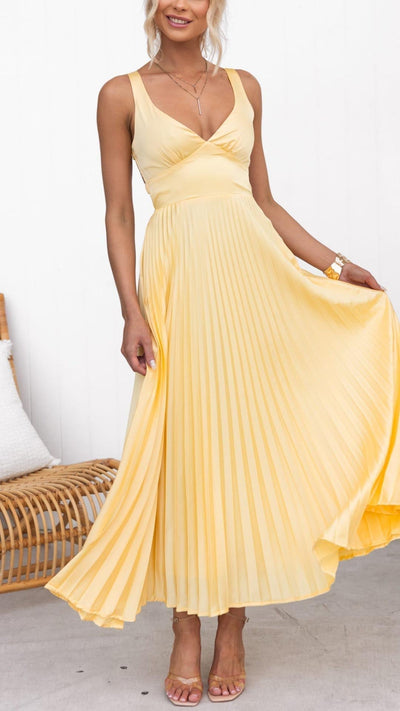 Taliyah - Elegant Sling Cinched Waist Party Dress