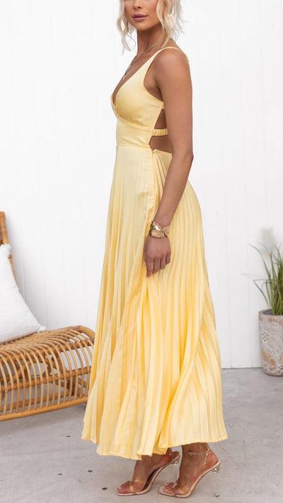 Taliyah - Elegant Sling Cinched Waist Party Dress