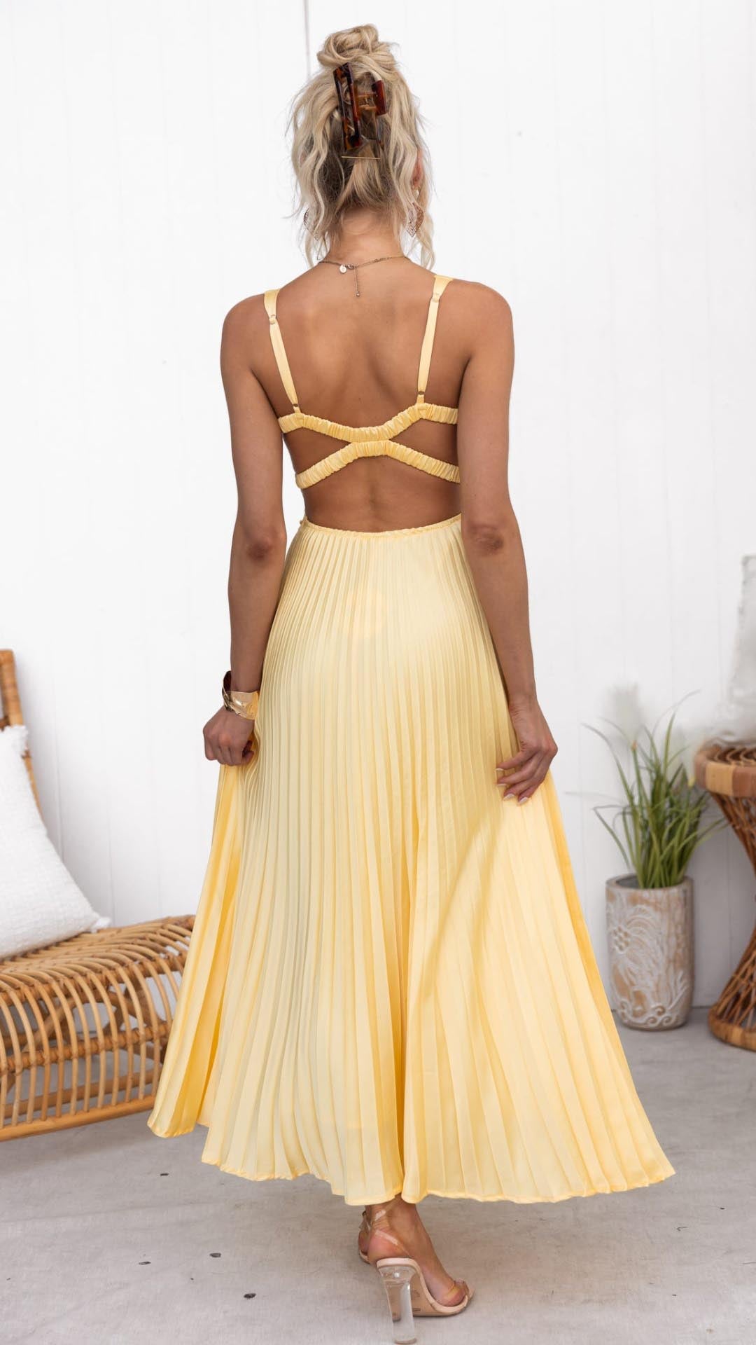 Taliyah - Elegant Sling Cinched Waist Party Dress