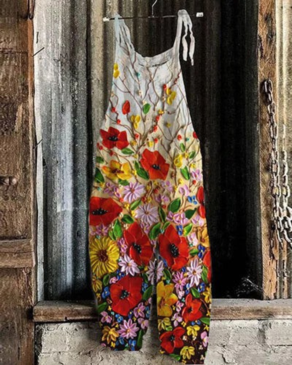Solea - Lightweight floral-style handmade jumpsuit