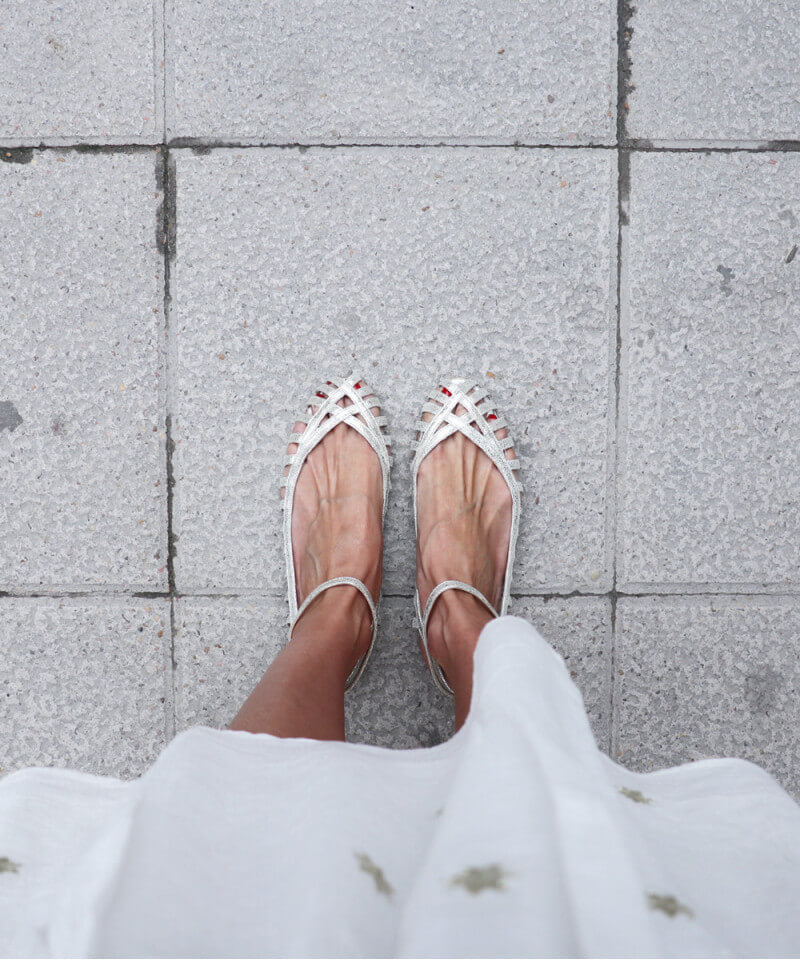 GIADA - Elegant woven ballerina flats with ankle strap for a sophisticated style