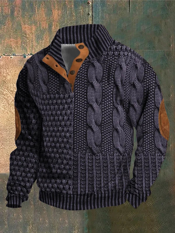 Shaun - Patterned Cozy Knit Sweater For Men