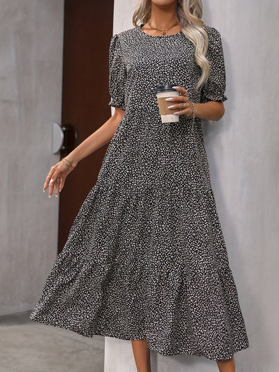 Candace - Casual Round Neck Dress With Ruffle Detail